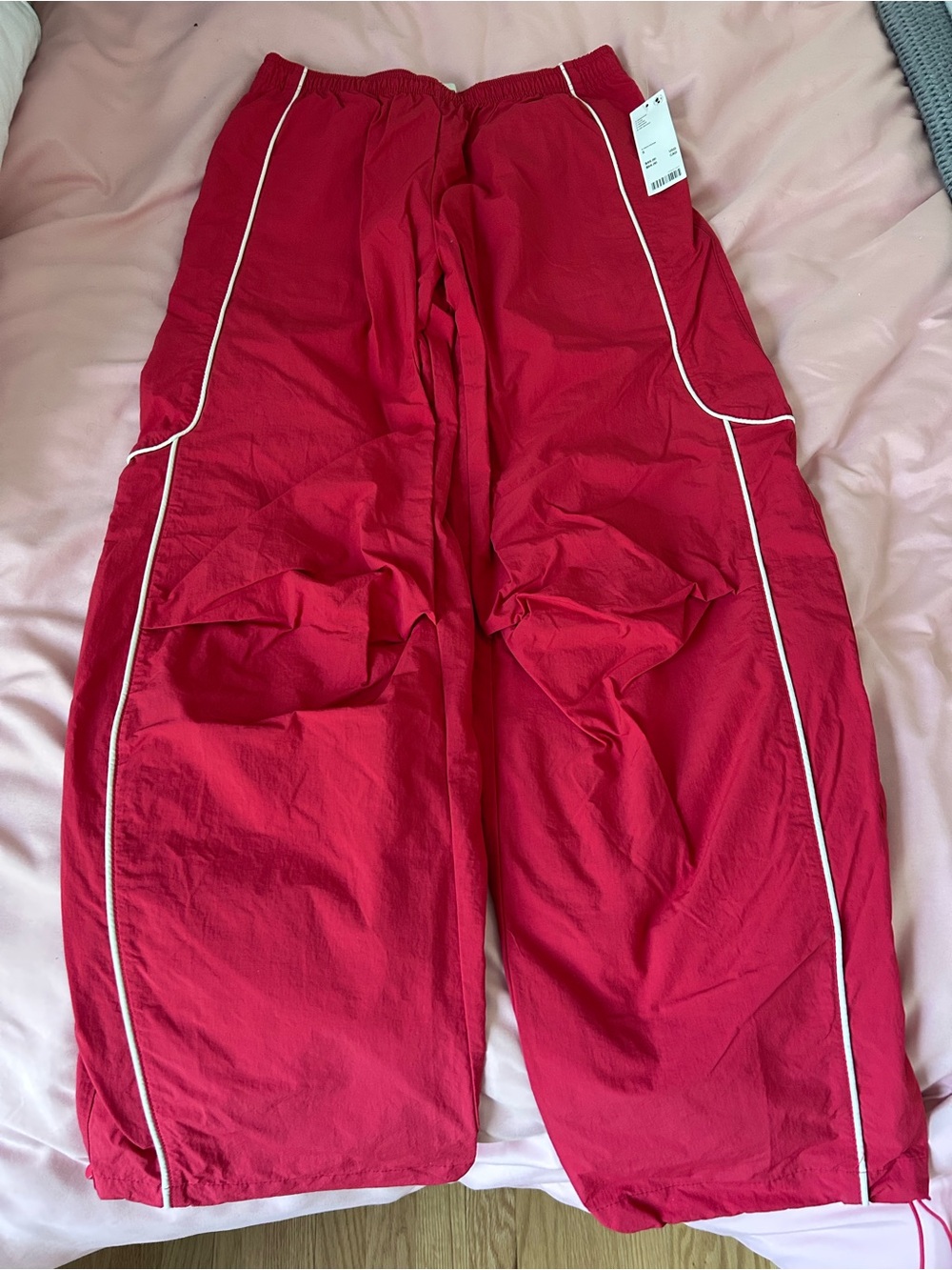 NWT Urban OutfittersRed Track Pants with White Piping, size small